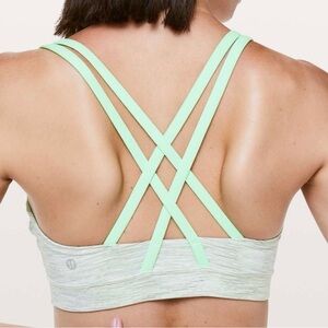 Lululemon Energy Bra Wee Are From Space Nimbus Battleship/Scream Green Size 8